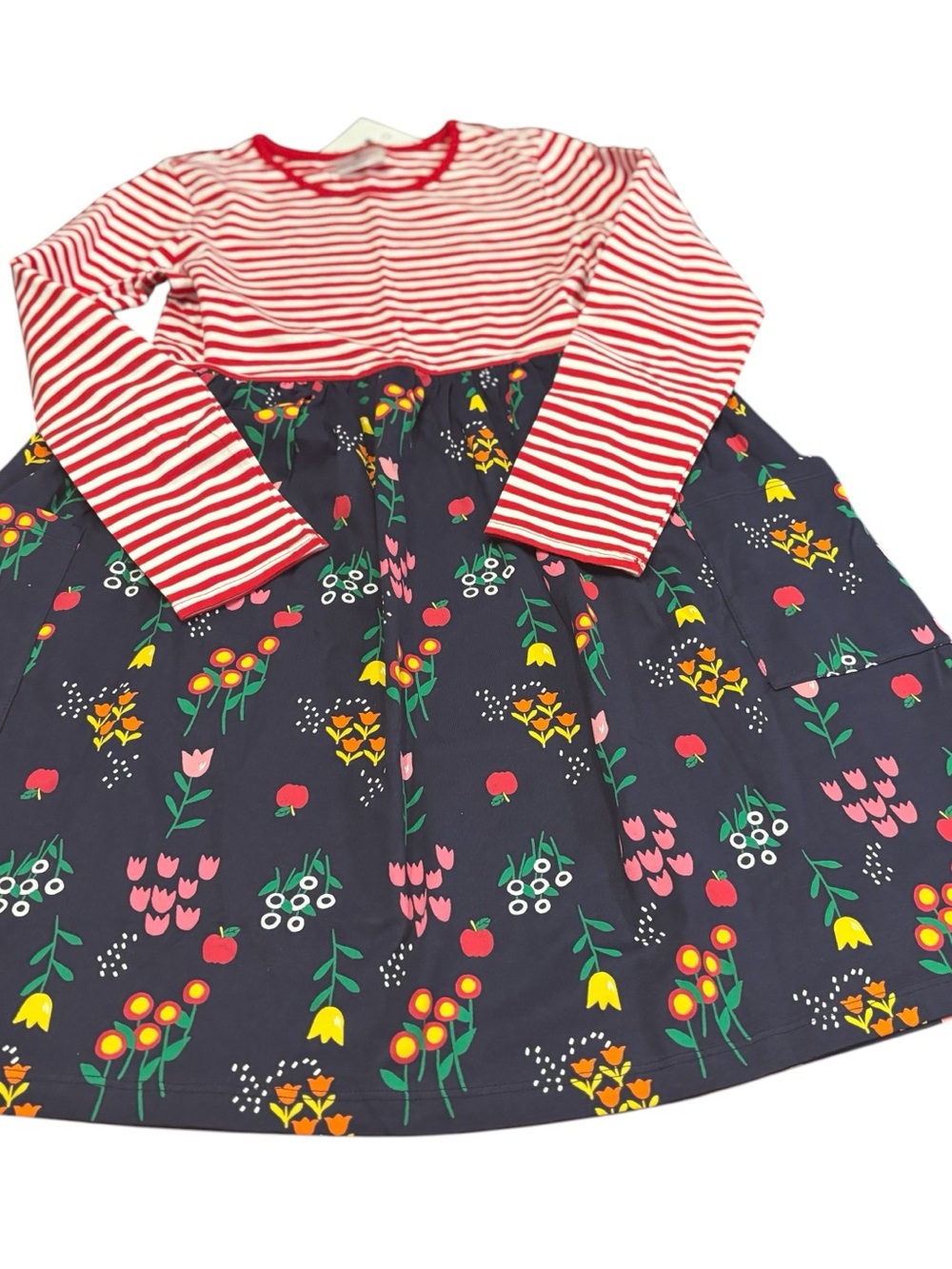 Hanna Andersson NWT size 12(150) striped dress with floral print